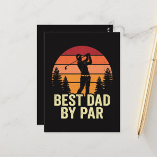 Beste Vader Door Par Vintage Golf Briefkaart
