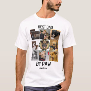 Beste vader door Paw Aangepast 9 Foto Collage T-shirt