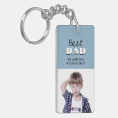 Beste vader Dusty Blue Foto Vader Dag Sleutelhanger (Voorkant Links)