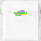 Beste vader echte held vierkante sticker (Tas)