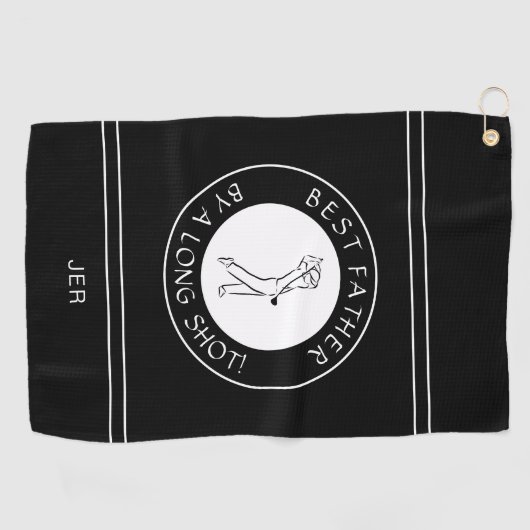 Beste vader, een lange, zwarte en witte man golfhanddoek (Horizontaal)