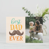Beste Vader Elke Snor Vaderdag Foto Feestdagenkaart (Staand voorkant)