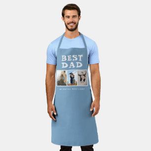 Beste vader familie 3 Foto Collage Keepomwille Blu Schort