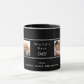 Beste vader familie foto collage zwart mok (Midden)