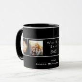 Beste vader familie foto collage zwart mok (Voorkant links)