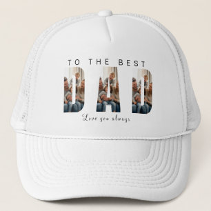 Beste Vader Familie Fotocollage Witte Trucker Hoed Pet