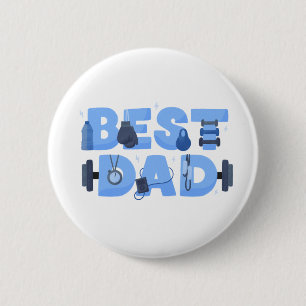 Beste Vader Fitness Workout Gym Vaderdag Ronde Button 5,7 Cm