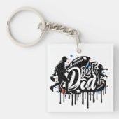 Beste vader Football vader en zoon graffiti Sleute Sleutelhanger (Voorkant)