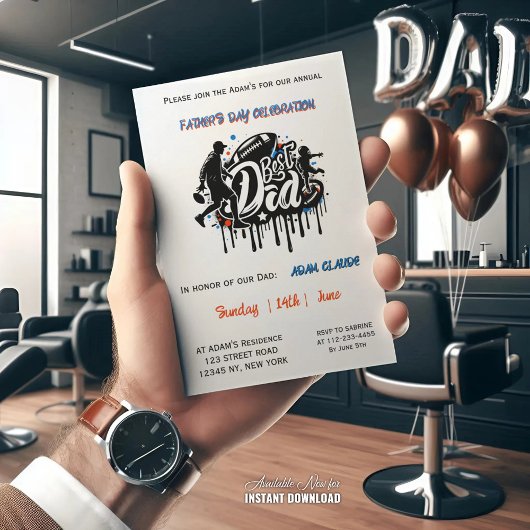 Beste vader Football vader zoon graffiti Vakantie Kaart