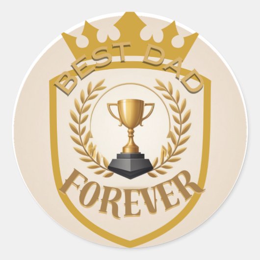 Beste vader Forever Ronde Sticker (Voorkant)
