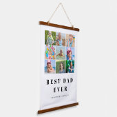 Beste vader Foto Collage Hanging Tapestry Hangend Wandkleed (Gebogen)