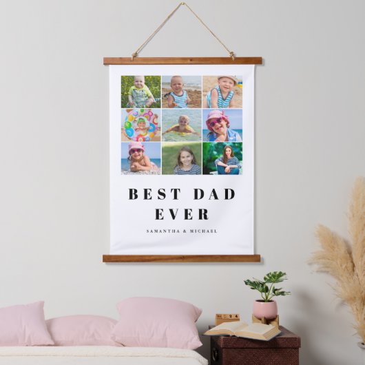 Beste vader Foto Collage Hanging Tapestry Hangend Wandkleed (Slaapkamer)