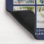 Beste vader! Foto Collage Modern Navy Blue Muismat (Hoek)