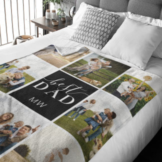 Beste vader Foto Collage Monogram vader Fleece Deken