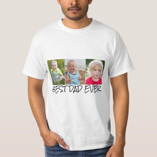Beste vader Foto Collage T-Shirt (Voorkant)