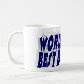 Beste vader foto donkerblauwe 3d tekst koffiemok (Links)