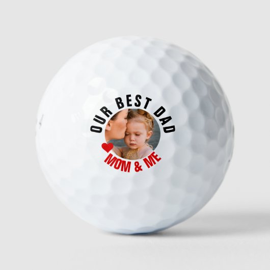 Beste vader Foto personaliseert Golf Balls Golfballen (Voorkant)
