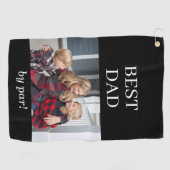 Beste vader Foto Pro Moederdag Golf Towel Golfhanddoek (Horizontaal)