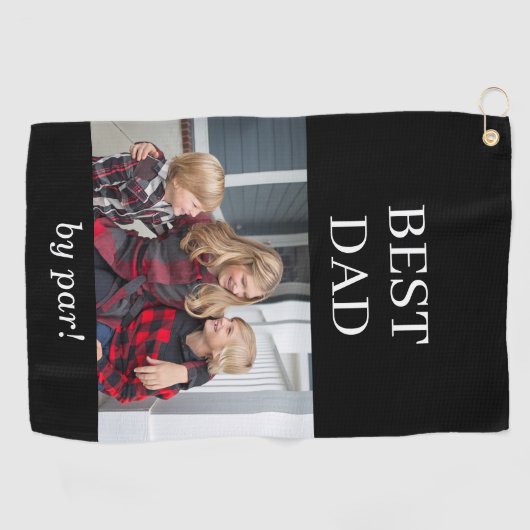 Beste vader Foto Pro Moederdag Golf Towel Golfhanddoek (Horizontaal)