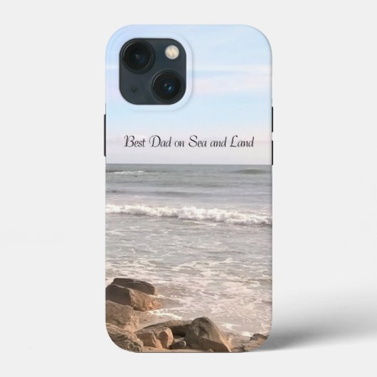Beste vader Foto van de Wavy Atlantic Ocean Blue S Case-Mate iPhone Case (Achterkant)