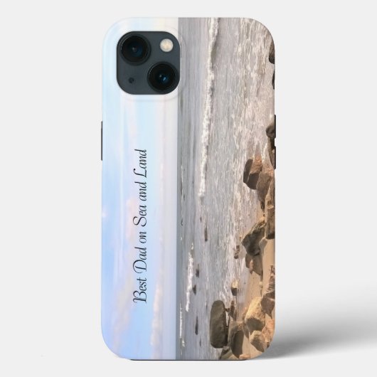 Beste vader Foto van de Wavy Atlantic Ocean Blue S Case-Mate iPhone Case (Achterkant)