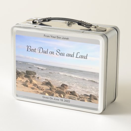 Beste vader Foto van Wavy Atlantic Ocean Blue Sky (Achterkant)