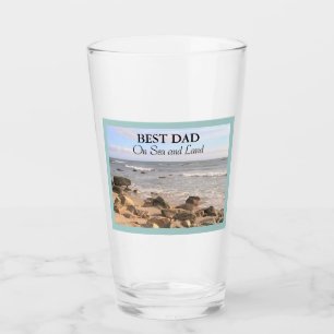 Beste vader Foto van Wavy Atlantic Ocean Blue Sky Glas