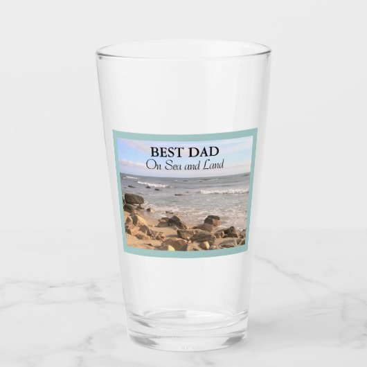 Beste vader Foto van Wavy Atlantic Ocean Blue Sky Glas (Voorkant)