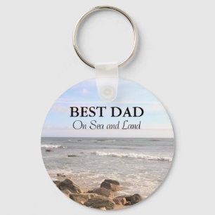 Beste vader Foto van Wavy Atlantic Ocean Blue Sky Sleutelhanger