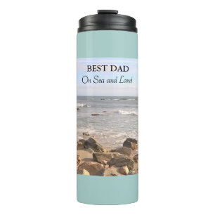 Beste vader Foto van Wavy Atlantic Ocean Blue Sky Thermosbeker