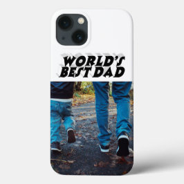 Beste vader foto zwart 3d tekst Case-Mate iPhone case