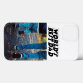 Beste vader foto zwart 3d tekst Case-Mate iPhone case (Achterkant (horizontaal))