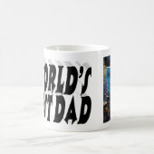 Beste vader foto zwarte 3d tekst koffiemok (Center)