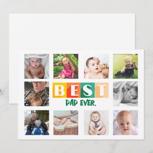 BESTE VADER Fotocollage Aangepast Persoonlijk Cute Feestdagenkaart (Voorkant / Achterkant)