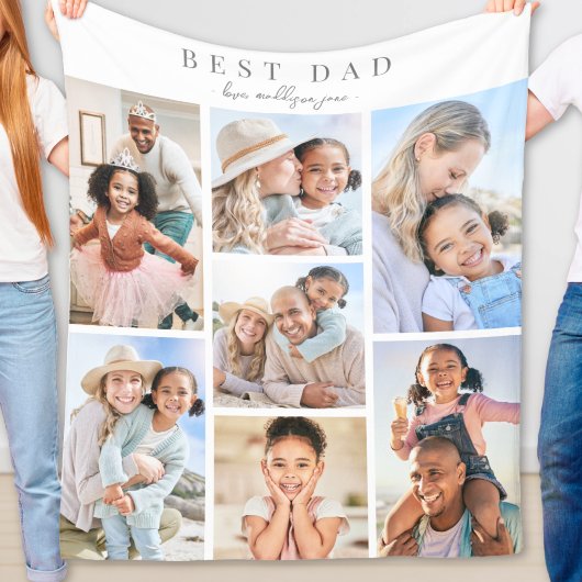 Beste Vader Fotocollage Fleece Deken