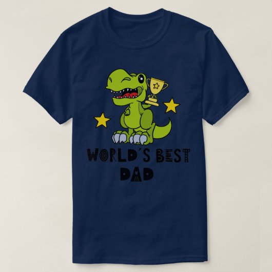 Beste vader Funny Dad Dinosaur T Rex Worlds Best T-shirt (Design voorkant)