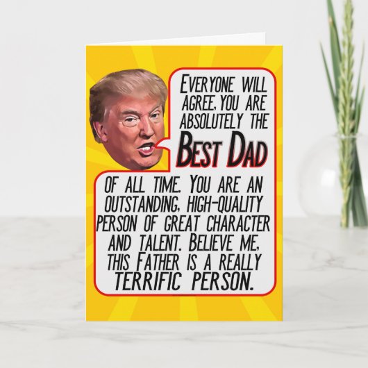 Beste vader Funny Donald Trump Fathers Day Card Feestdagen Kaart (Voorkant)
