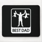 Beste vader - Funny Silhouette van vader die Kinde Muismat (Voorkant)