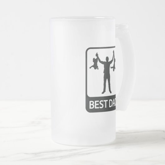 Beste vader - Funny Vaderdag Matglas Bierpul (Voorkant rechts)