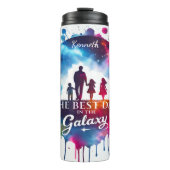 Beste vader: Galaxy Family Silhouette Thermosbeker (Voorkant)