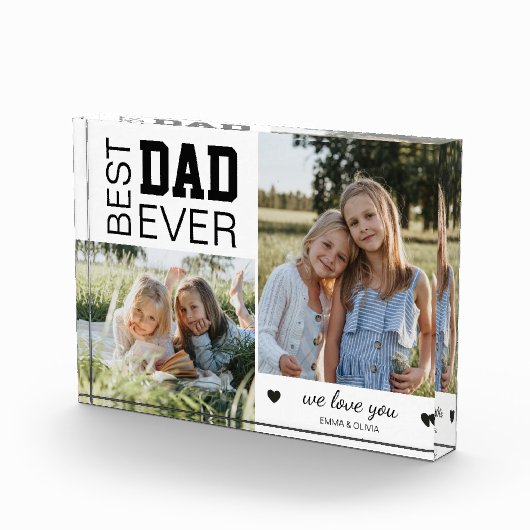 Beste vader gepersonaliseerd fotoblokken (Rechts)