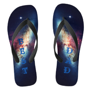 Beste vader gepersonaliseerde blauwe Cosmos  Teenslippers