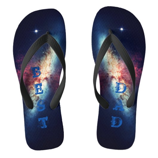 Beste vader gepersonaliseerde blauwe Cosmos Teenslippers (Voetbed)