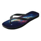 Beste vader gepersonaliseerde blauwe Cosmos Teenslippers (Schuin)