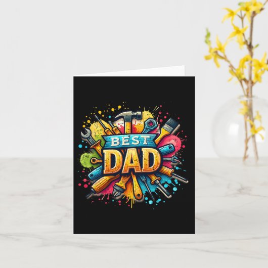 Beste Vader Gereedschap Ambachtsman Vader Papa Vad Kaart (Gele Bloem)