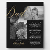 Beste vader | Gold Dad Script Weduwbericht foto Fotoplaat (Voorkant)