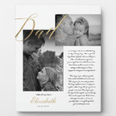 Beste vader | Gold Dad Script Weduwbericht foto Fotoplaat (Voorkant)