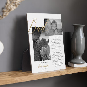 Beste vader Gold Dad Script Weduwbericht foto Fotoplaat