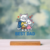 Beste Vader Golf Kat Knuffel Cute Vector Design_1 Acryl Bord (Neutraal)