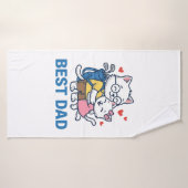 Beste Vader Golf Kat Knuffel Cute Vector Design_1 Badhanddoek (Badhanddoek)